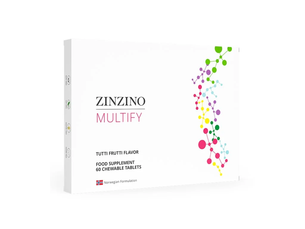 ZINZINO Multify – detský multivitamín na imunitu, rast a zdravý vývoj, 60 žuvacích tabliet