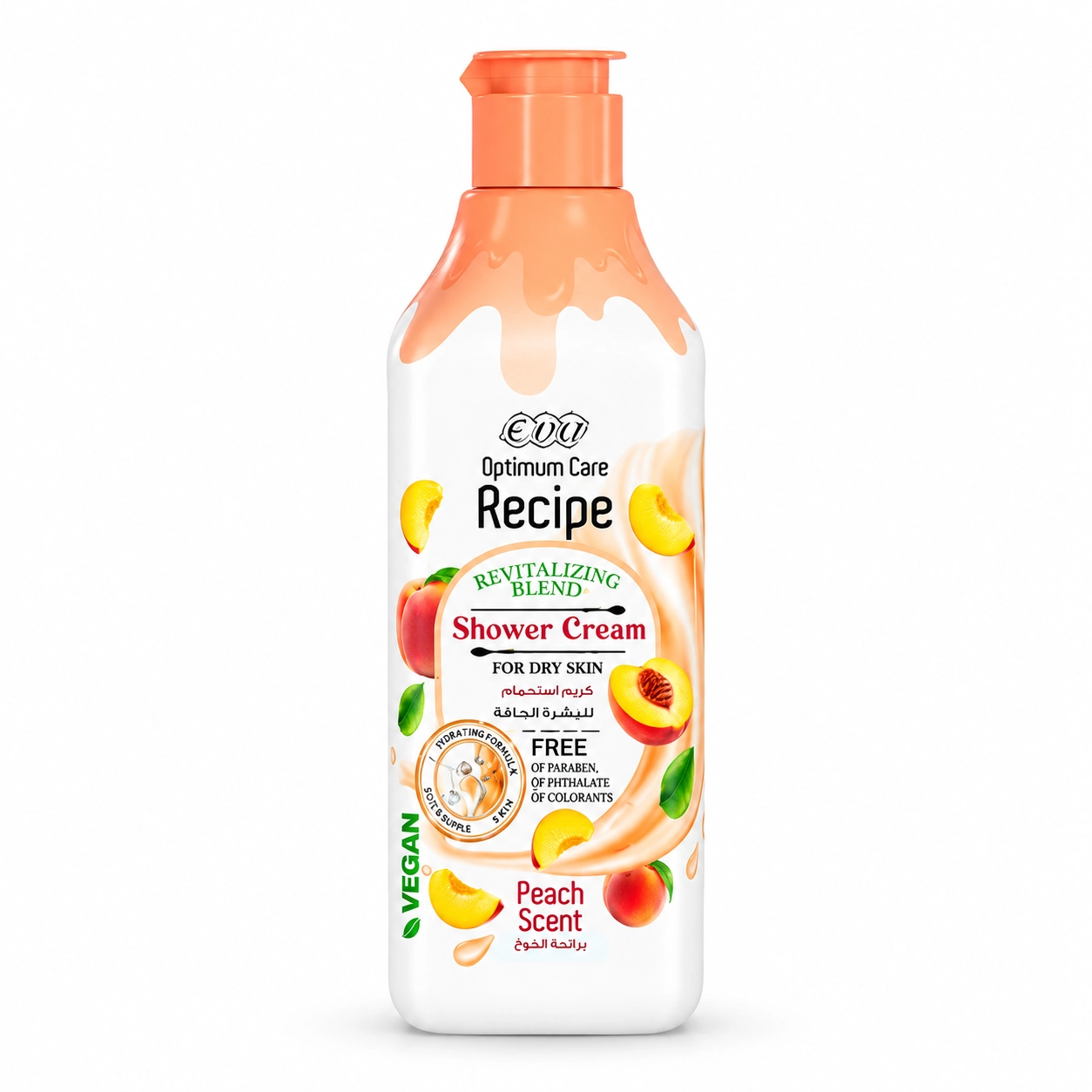 EVA Optimum Care Shower Cream Peach - sprchový krém s vôňou broskyne pre suchú pokožku 370 ml