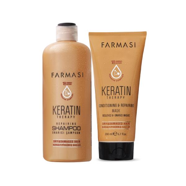 Farmasi | Keratín hair shampoo 360ml + keratín hair mask 200ml