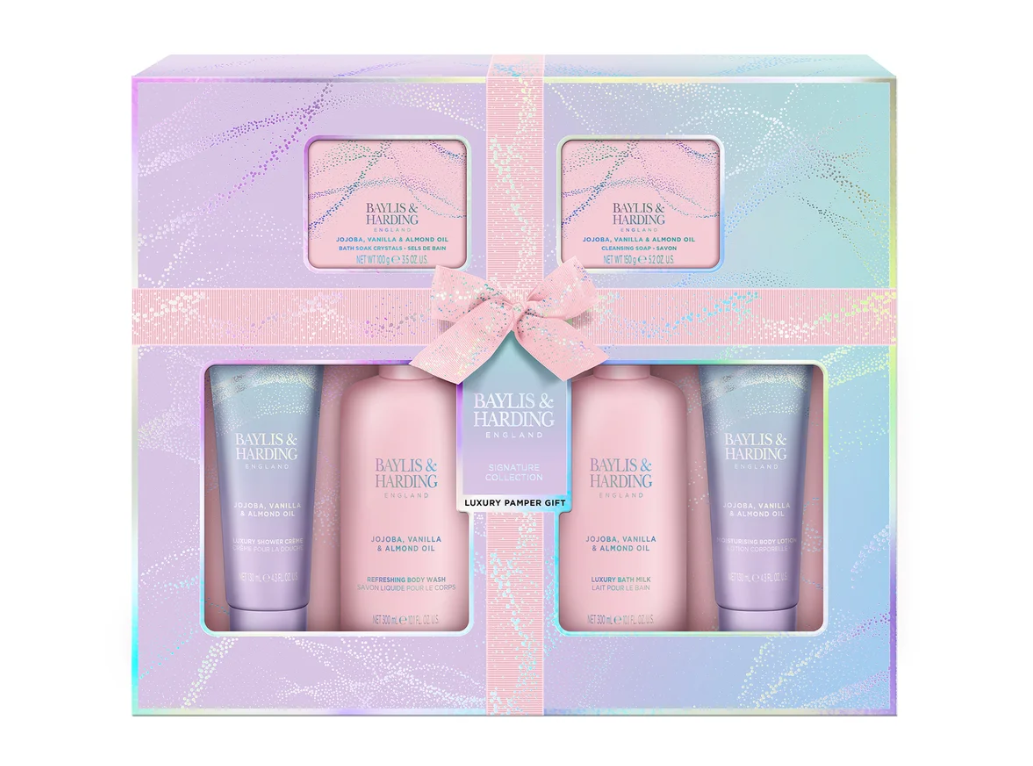 Baylis & Harding Jojoba, Vanilla & Almond Oil - luxusná darčeková sada telovej starostlivosti 6 ks