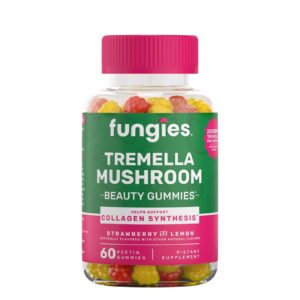 Fungies Tremella Mushroom Beauty Gummies sú lahodné pektínové želé cukríky s extraktom z huby Tremella fuciformis, známej tiež ako „huba krásy“.
