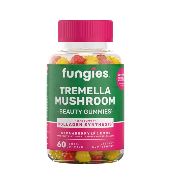 Fungies Tremella Mushroom Beauty Gummies sú lahodné pektínové želé cukríky s extraktom z huby Tremella fuciformis, známej tiež ako „huba krásy“.