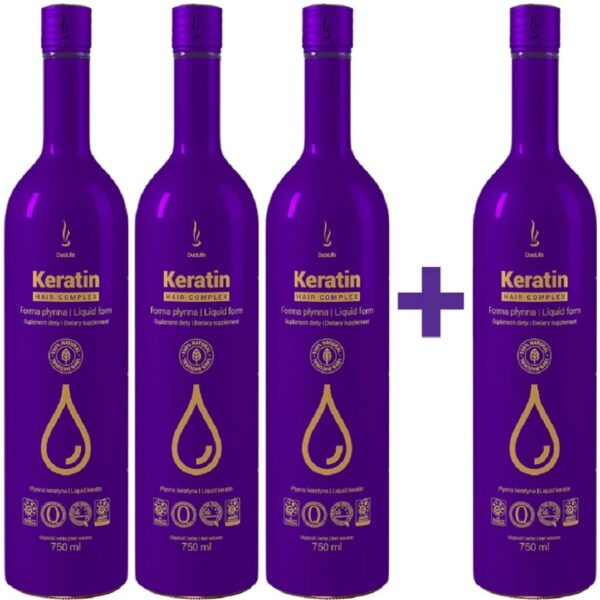duo keratin 3+1 zdarma DuoLife Keratin Hair Complex 4 x 0,75 l